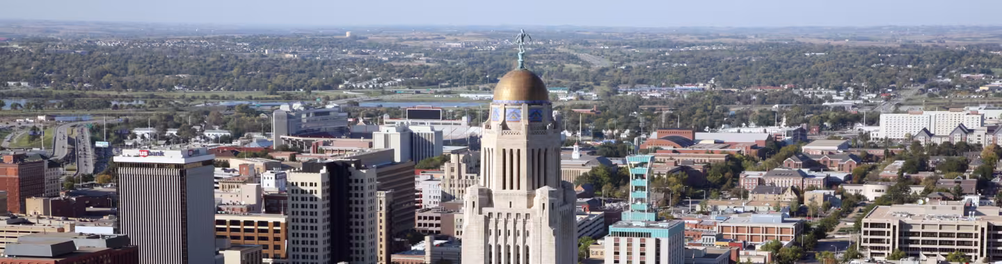 nebraska capitol building arial