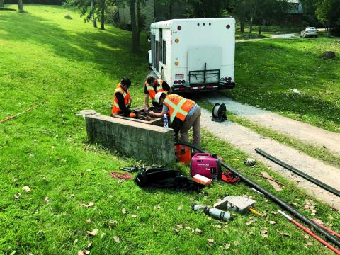 Crew working on riser in Plattsmouth