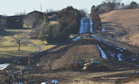 upper salt watershed dam 3-a under construction in january