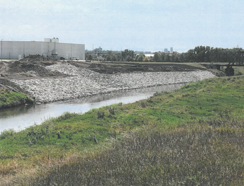 Levee repair site at Haymarket Park