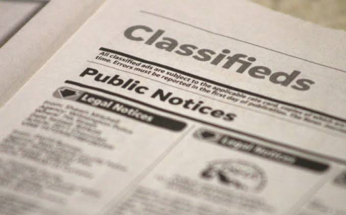 Public Notice Stock Image