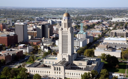 nebraska capitol building arial