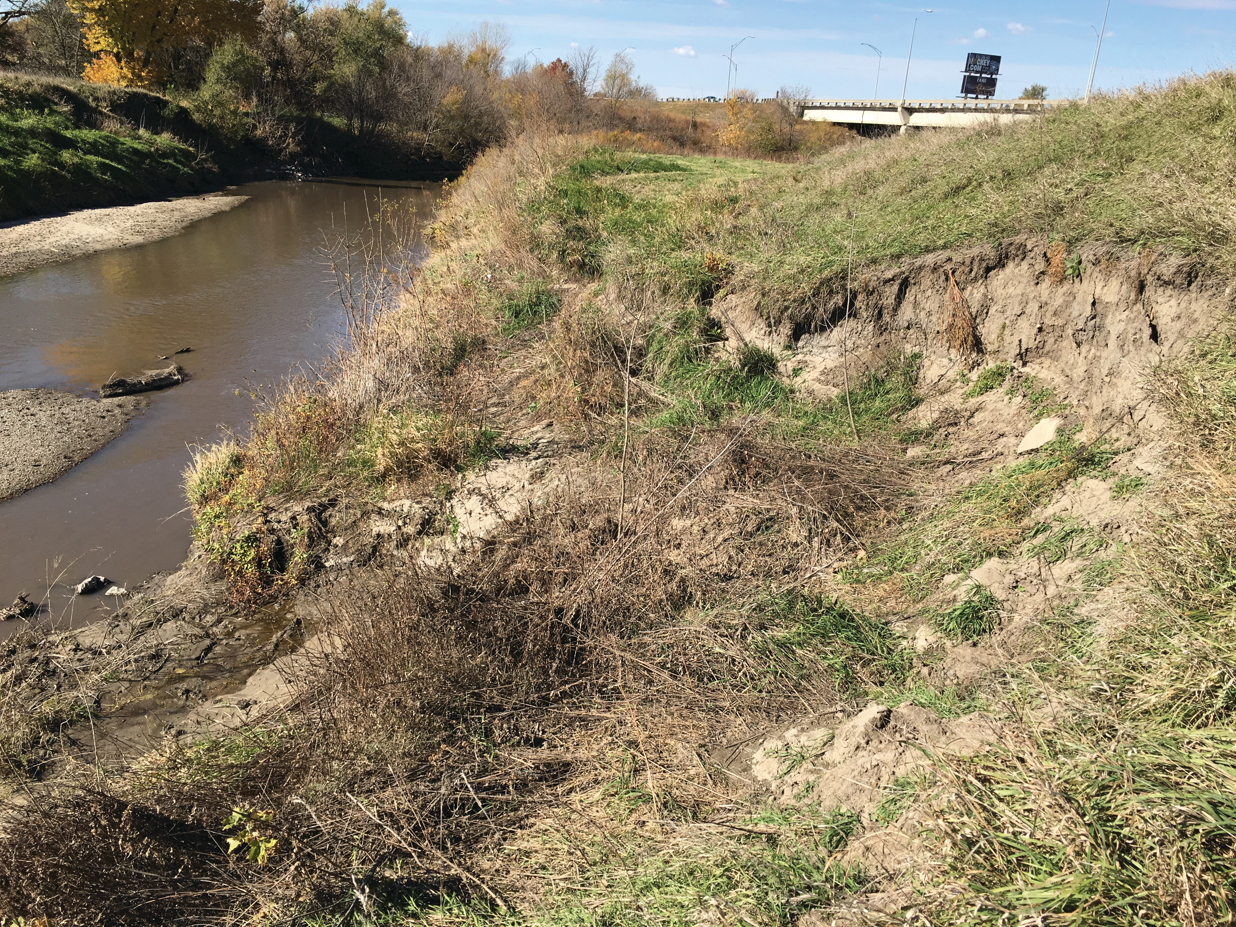 The eroded site, near Van Dorn Street