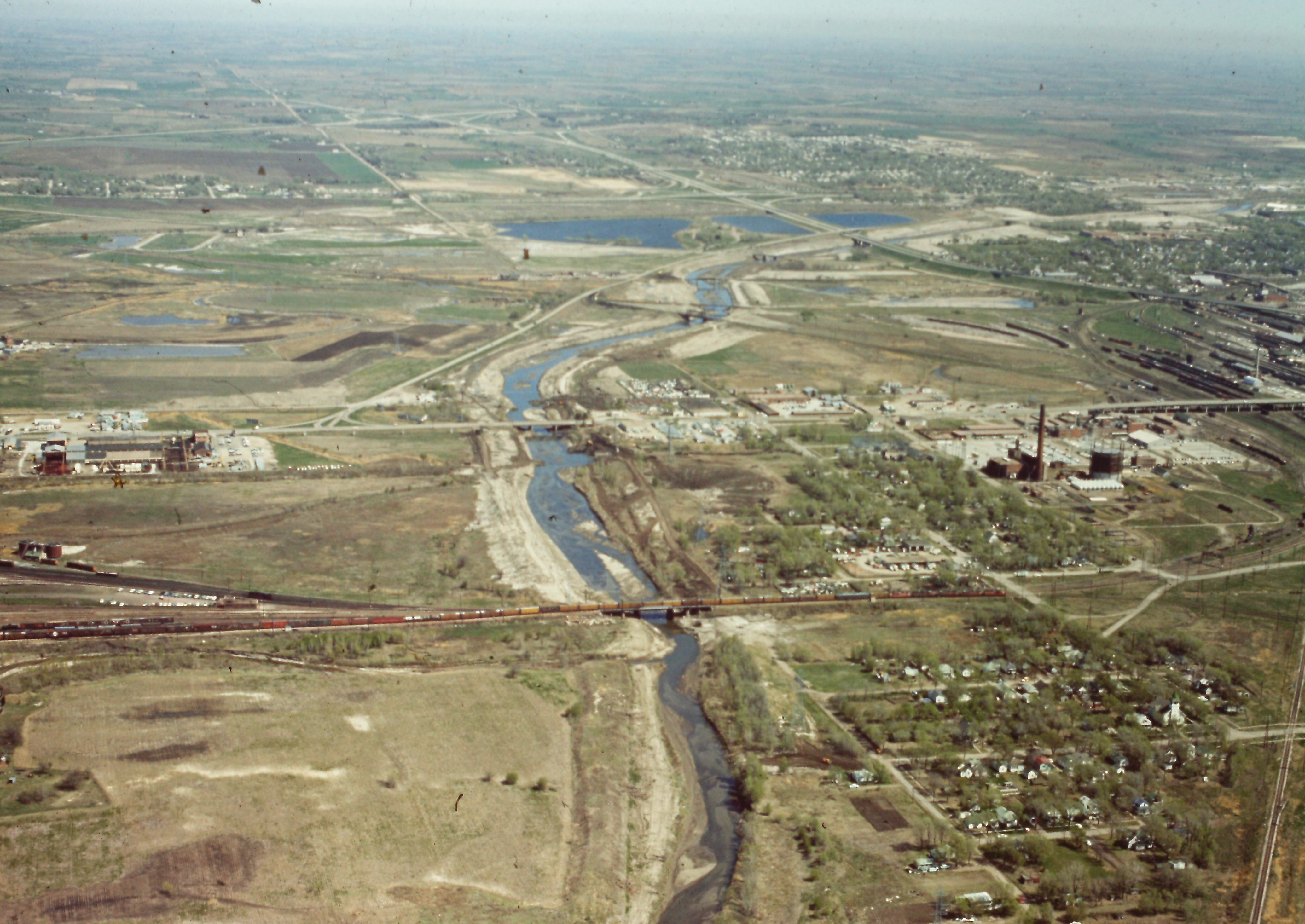 Salt Creek Levee as it winds its way north through Lincoln in 1965.